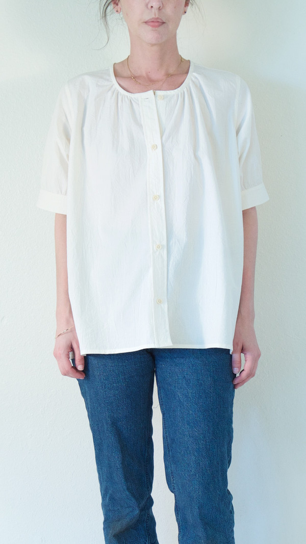 Caron Callahan Lizzy Shirt in Cream Broadcloth Caron Callahan Lizzy Shirt in Cream Broadcloth