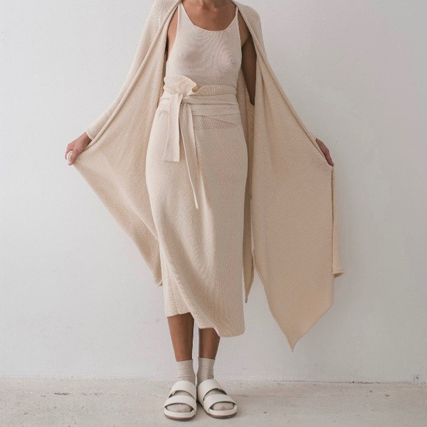 Lauren Manoogian Rib Skirt in Crudo Lauren Manoogian Rib Skirt in Crudo
