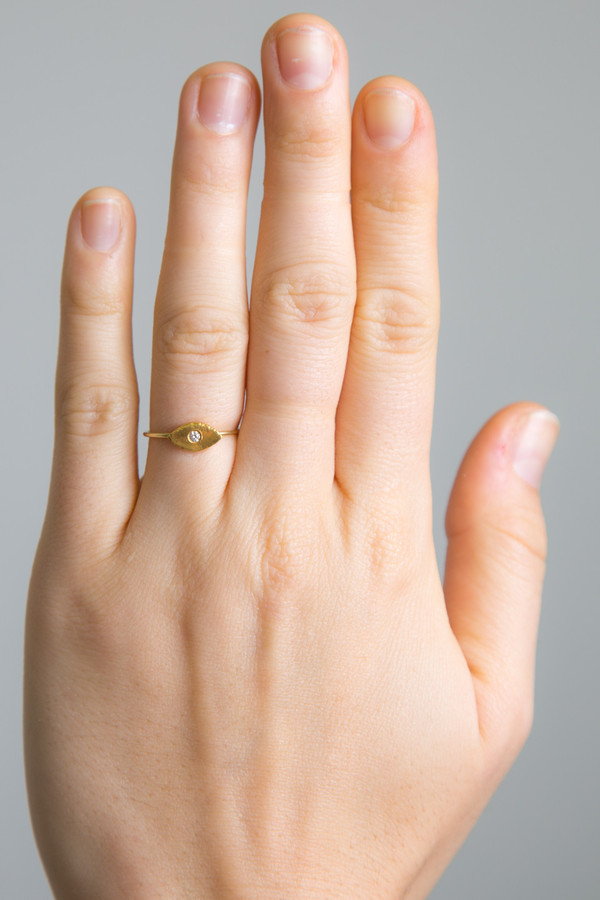 Katrine Kristensen - "Eye" 24K Gold Ring With Diamond Eye Katrine Kristensen - "Eye" 24K Gold Ring With Diamond Eye