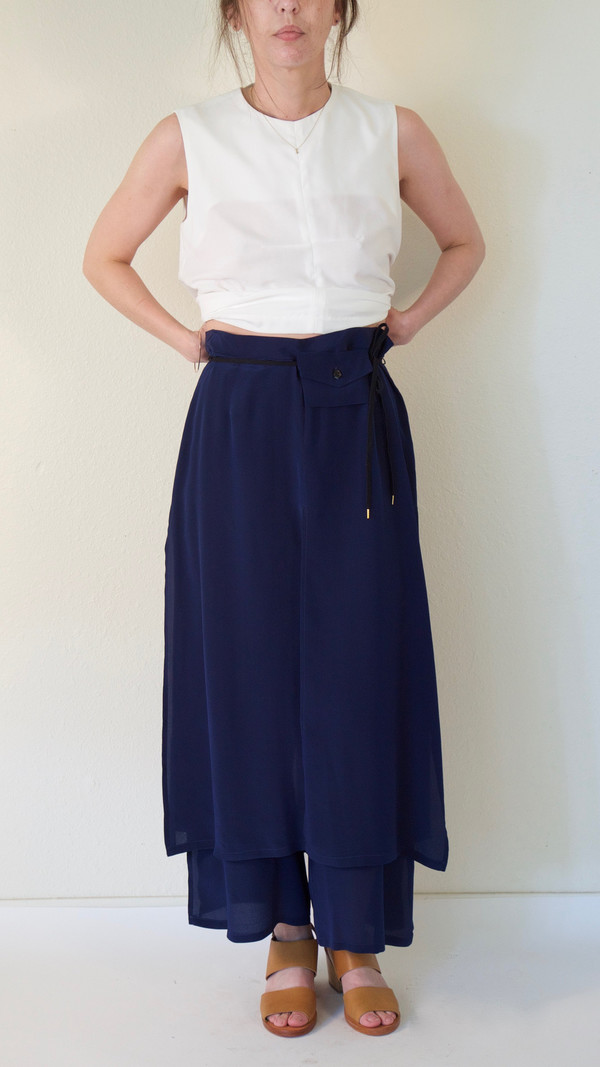 Rachel Comey Jerome Pant in Navy Crepe de Chine Rachel Comey Jerome Pant in Navy Crepe de Chine
