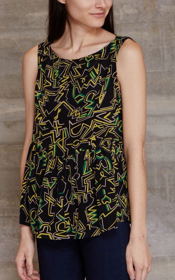 Rachel Comey Sleeveless Longfellow Blouse in Punk Print Rachel Comey Sleeveless Longfellow Blouse in Punk Print