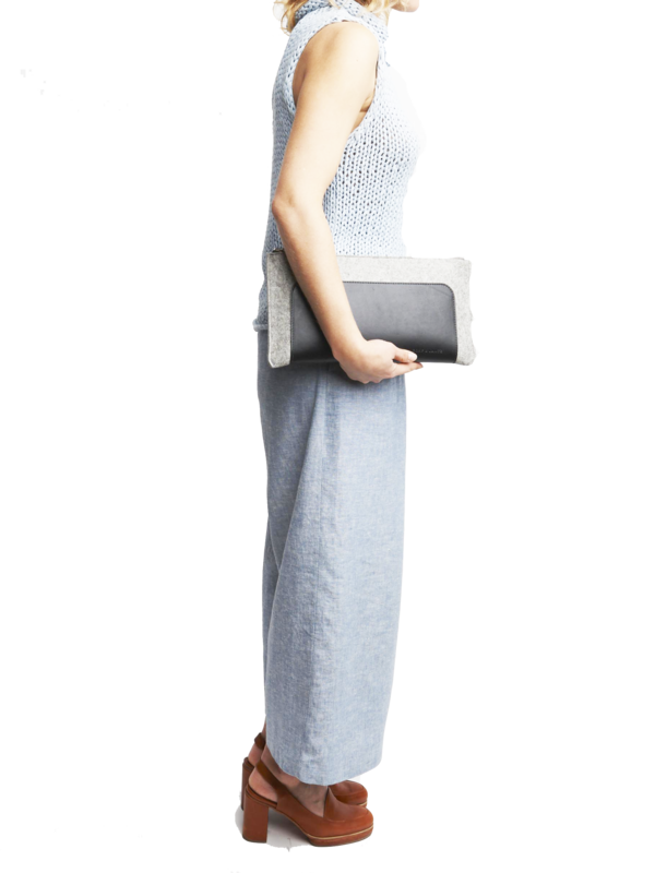 Andie clutch Granite/black Andie clutch Granite/black