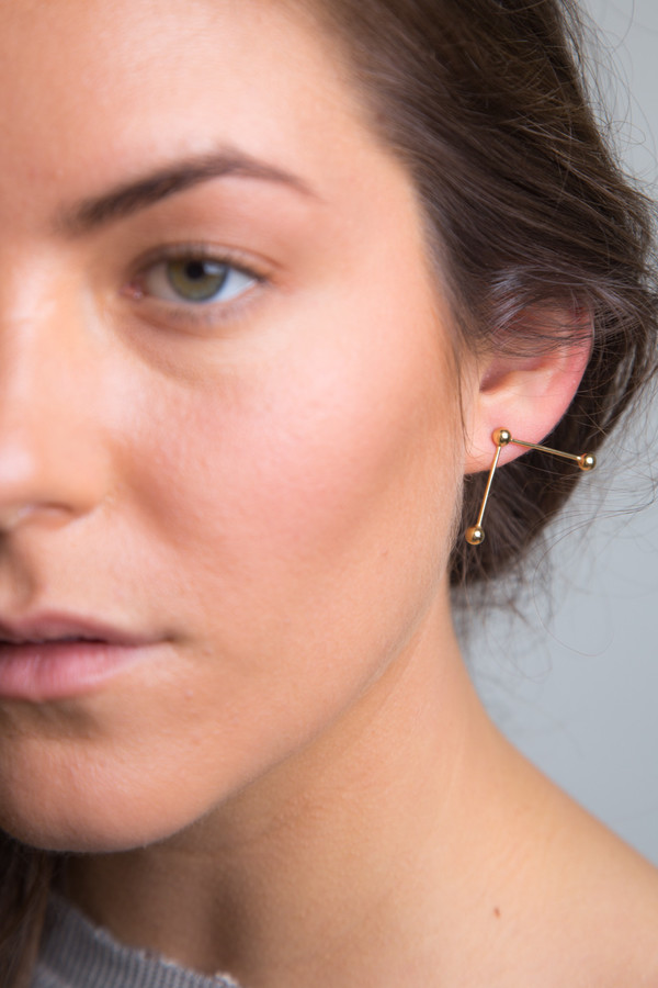 Katrine Kristensen - Gold Double Sunray Earring Single Katrine Kristensen - Gold Double Sunray Earring Single