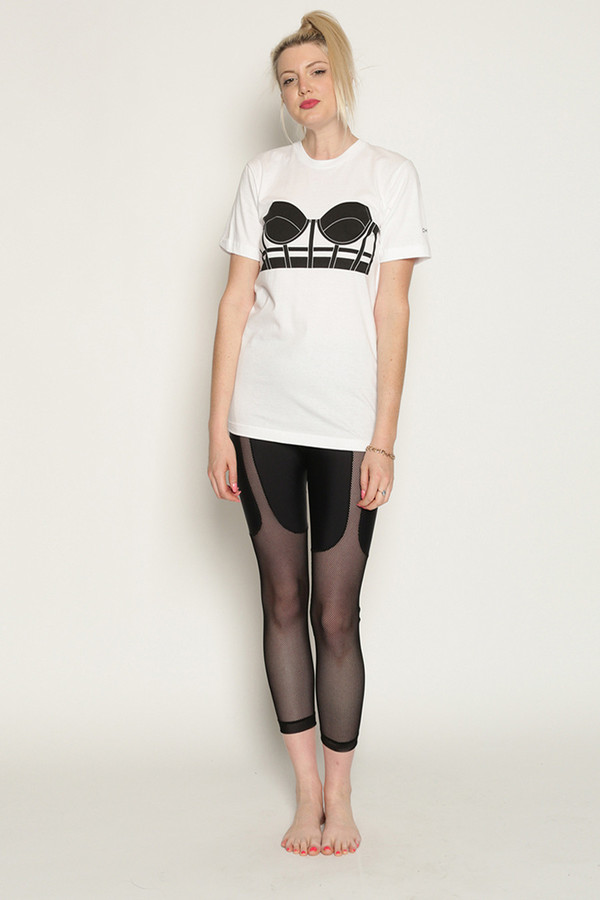 Chromat Underwire Bralette T-Shirt in White/Black Chromat Underwire Bralette T-Shirt in White/Black