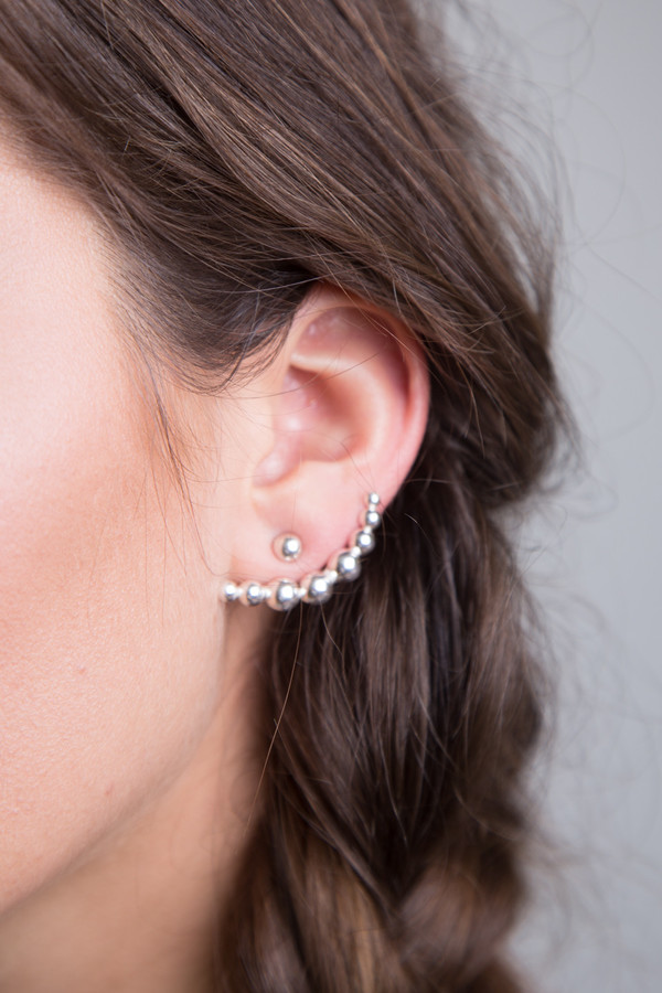 Katrine Kristensen - Large Bullet Silver Earring Single Katrine Kristensen - Large Bullet Silver Earring Single