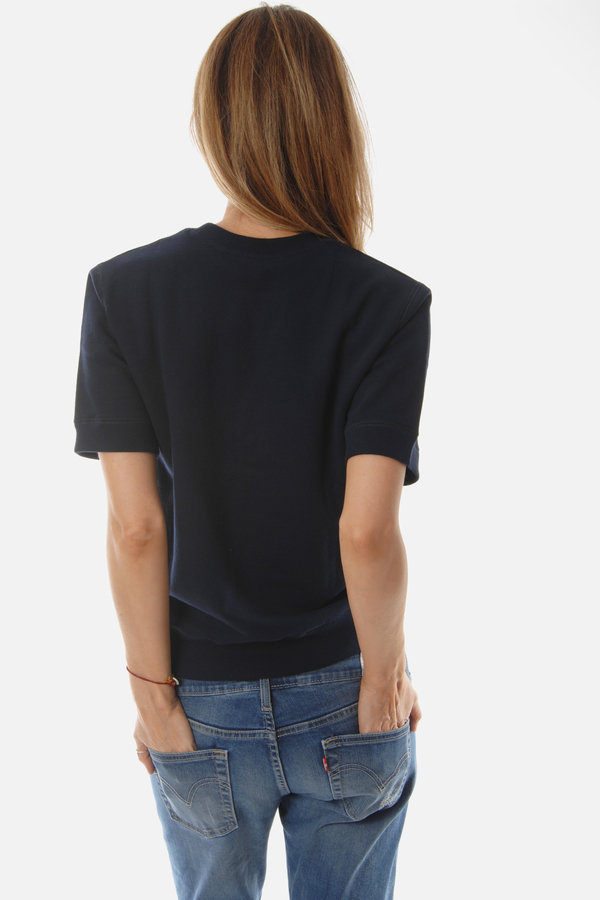 Handvaerk Navy Short Sleeve Sweatshirt Handvaerk Navy Short Sleeve Sweatshirt