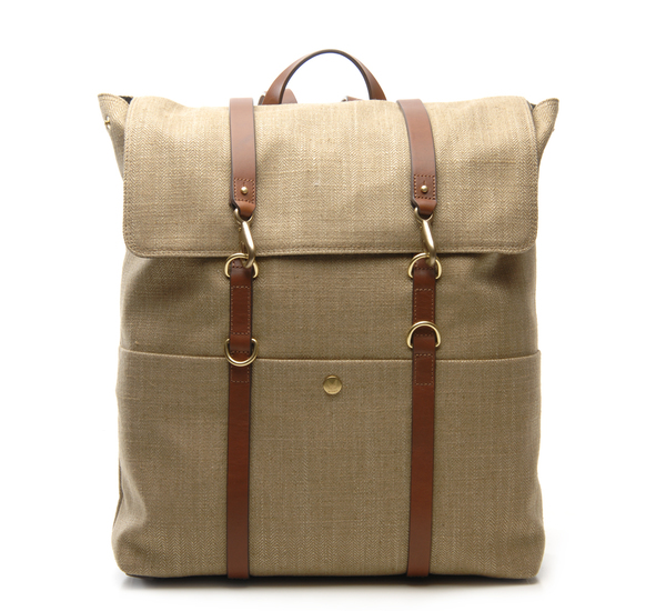 Oat Herringbone and Cuoio MS Backpack by Mismo Oat Herringbone and Cuoio MS Backpack by Mismo