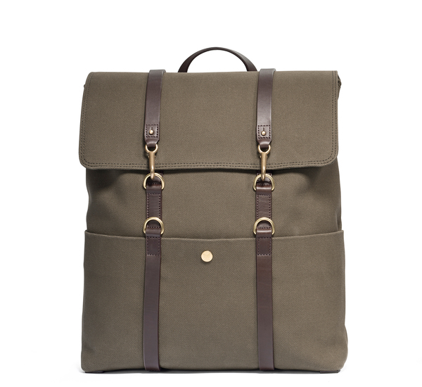Army Green and Dark Brown MS Backpack by Mismo Army Green and Dark Brown MS Backpack by Mismo