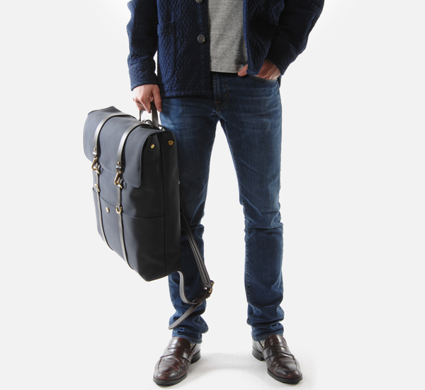 Navy and Dark Brown MS Backpack by Mismo Navy and Dark Brown MS Backpack by Mismo