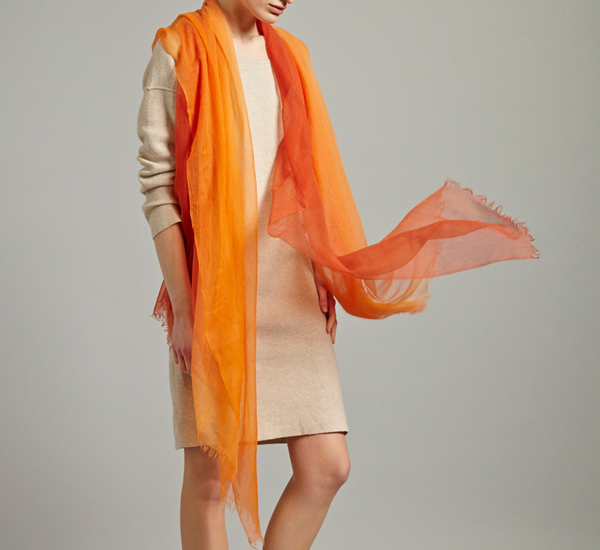 Ulla Shawl In Red Orange by Oyuna Ulla Shawl In Red Orange by Oyuna