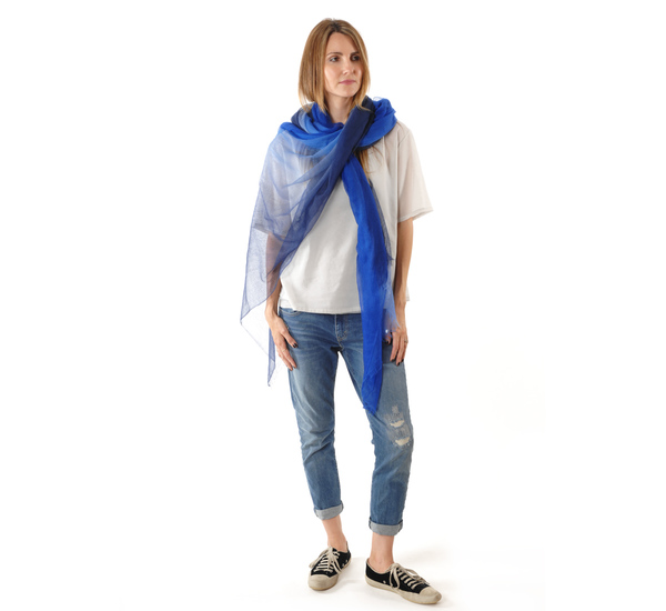 Oyuna Ulla Shawl In Sapphire Indigo Oyuna Ulla Shawl In Sapphire Indigo