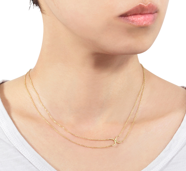 N3301 18K Double Side Crescent Necklace by Satomi Kawakita N3301 18K Double Side Crescent Necklace by Satomi Kawakita