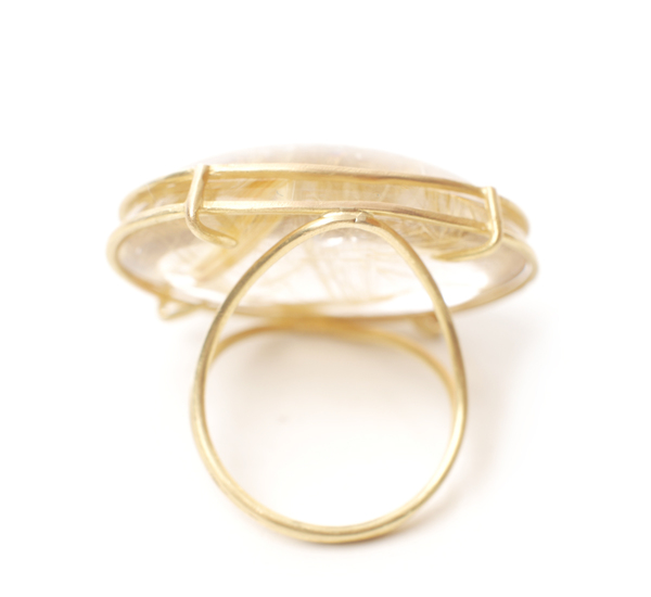 Rosanne Pugliese Large 18K Rutilated Quartz Cage Ring Rosanne Pugliese Large 18K Rutilated Quartz Cage Ring