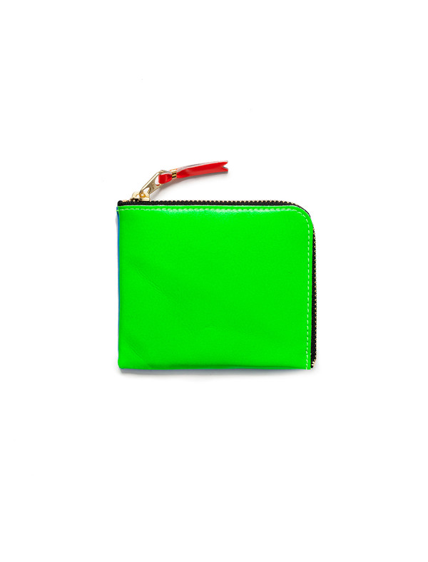 Comme des Garcons Super Fluo 3/4 Zip Wallet - Green/Blue Comme des Garcons Super Fluo 3/4 Zip Wallet - Green/Blue
