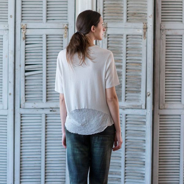 Raquel Allegra Boxy Tee Dirty White Raquel Allegra Boxy Tee Dirty White
