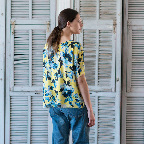 Raquel Allegra Floral Crop Tee Raquel Allegra Floral Crop Tee