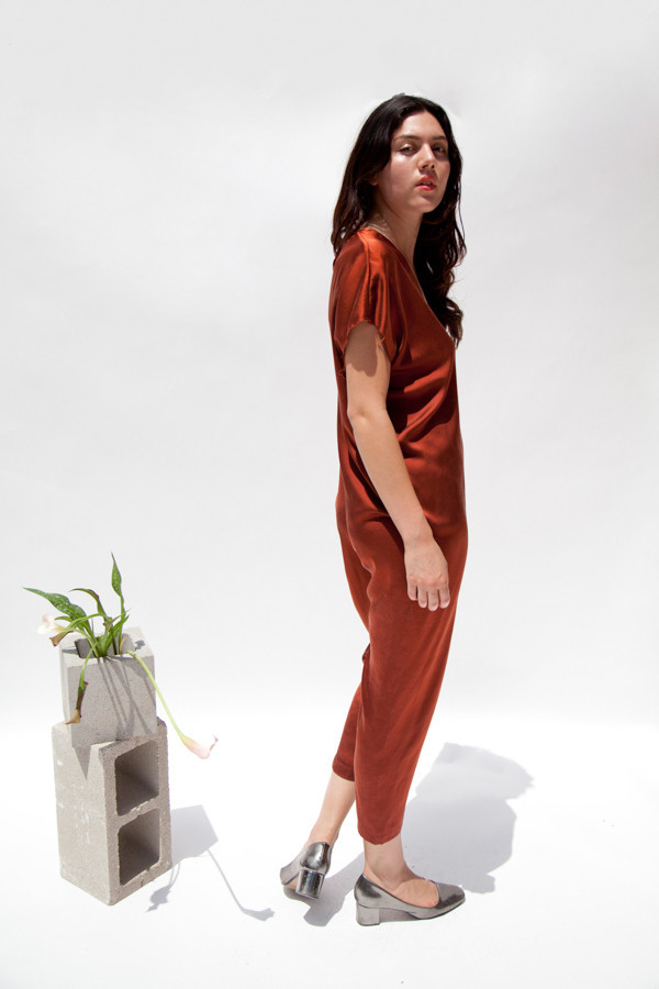 Miranda Bennett Everyday Jumpsuit, Silk Charmeuse in Claret Miranda Bennett Everyday Jumpsuit, Silk Charmeuse in Claret