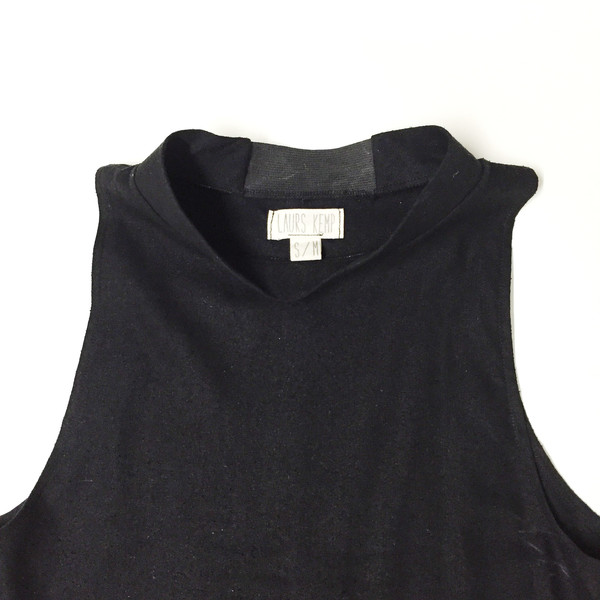 Laurs Kemp Black Raw Silk Mockneck Dress Laurs Kemp Black Raw Silk Mockneck Dress