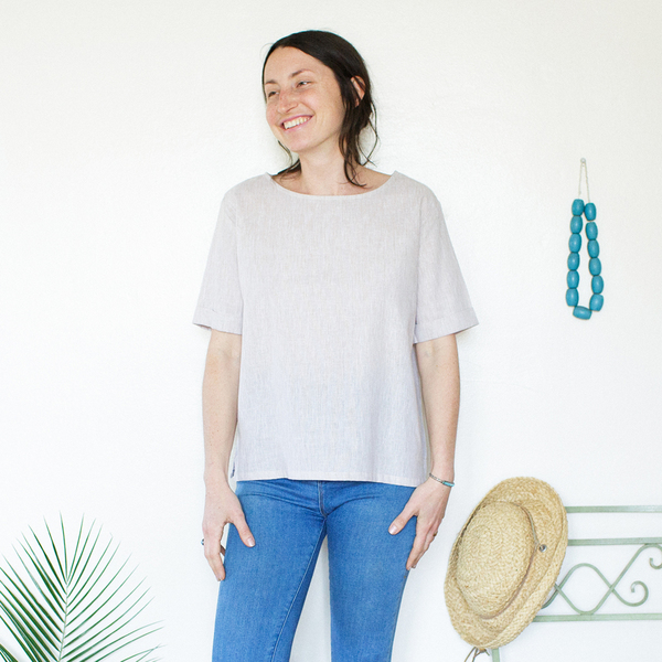 Me & Arrow Square Top - Sand Stripe Me & Arrow Square Top - Sand Stripe