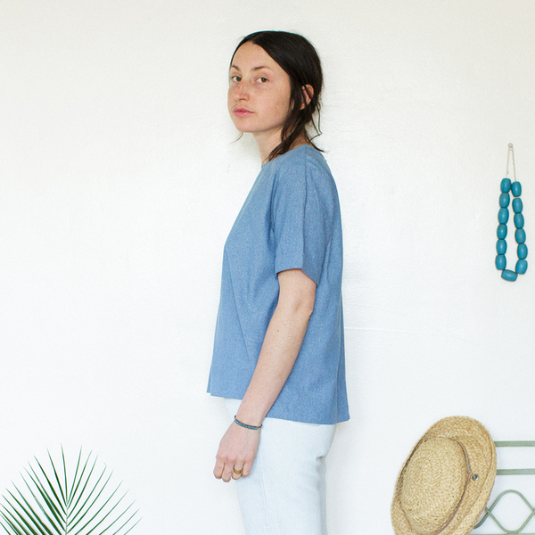 Me & Arrow Square Top - Lt. Indigo Chambray Me & Arrow Square Top - Lt. Indigo Chambray