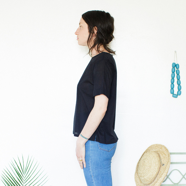Unknown Square Top<br>Lightweight Cotton Black Unknown Square Top<br>Lightweight Cotton Black