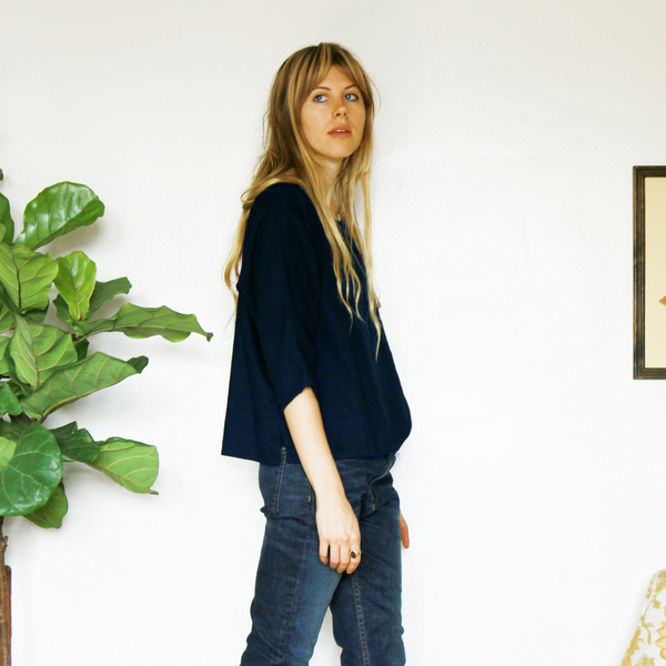 Unknown Dolman 3/4 Sleeve Top<br>Navy Unknown Dolman 3/4 Sleeve Top<br>Navy