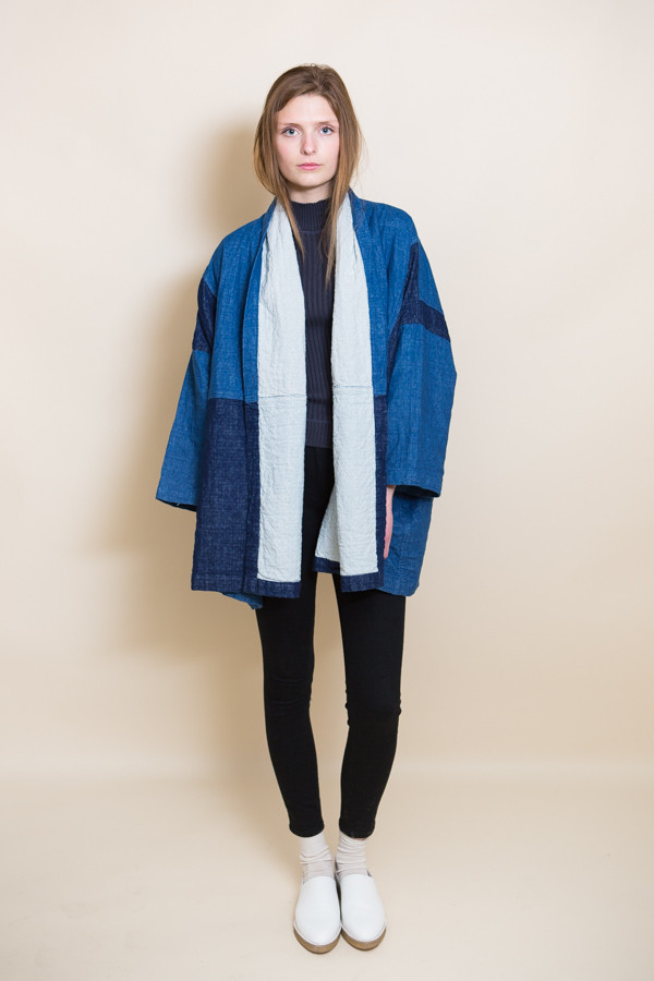 Atelier Delphine Haori Coat / Indigo Patchworked Atelier Delphine Haori Coat / Indigo Patchworked