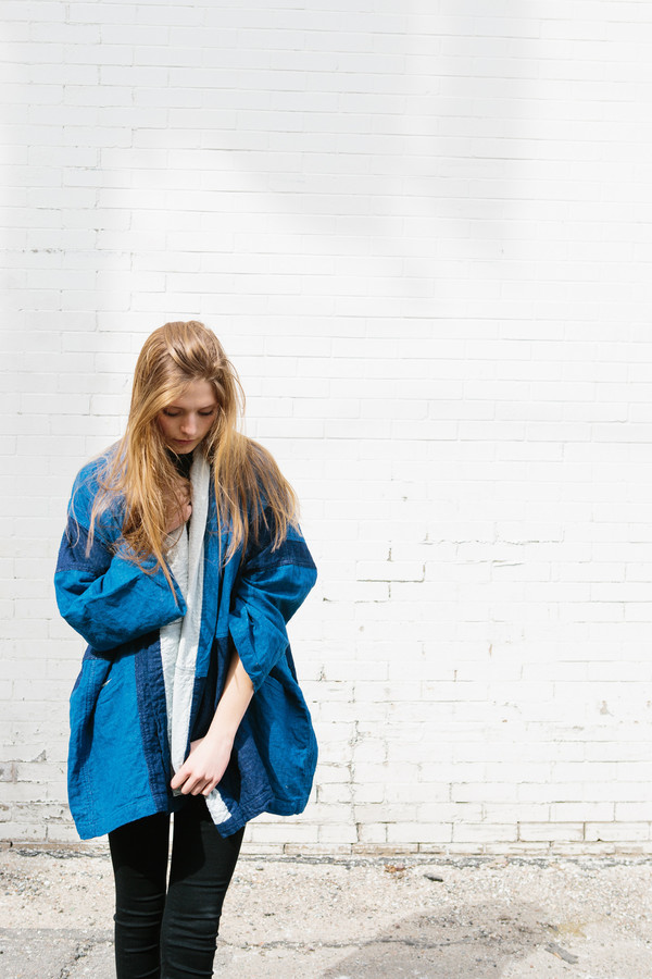 Atelier Delphine Haori Coat / Indigo Patchworked Atelier Delphine Haori Coat / Indigo Patchworked