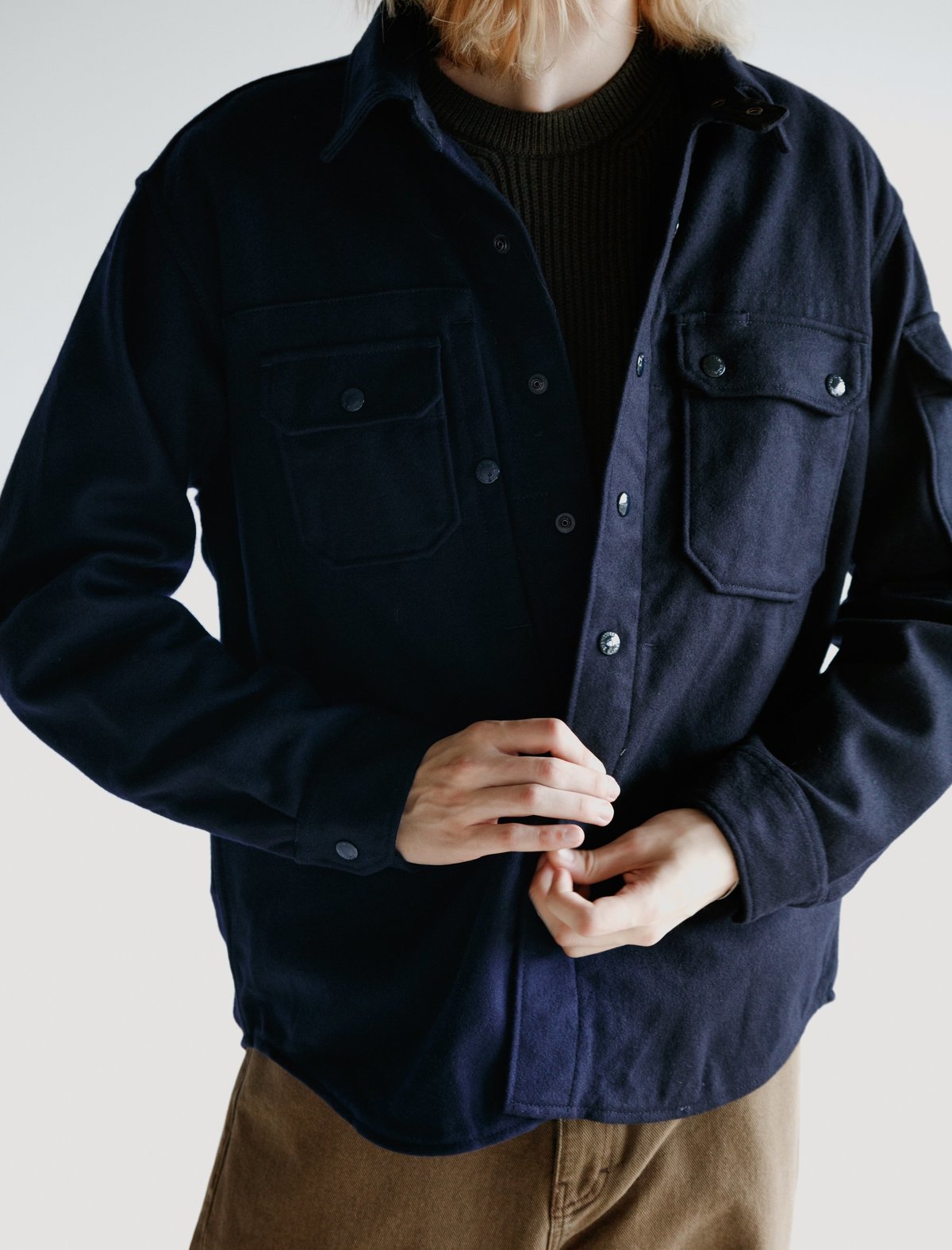 20oz Wool Melton Field Shirt Jacket 