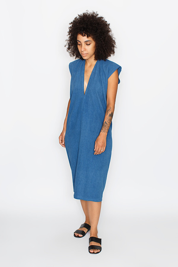 Miranda Bennett Everyday Dress, Silk Noil in Indigo Miranda Bennett Everyday Dress, Silk Noil in Indigo