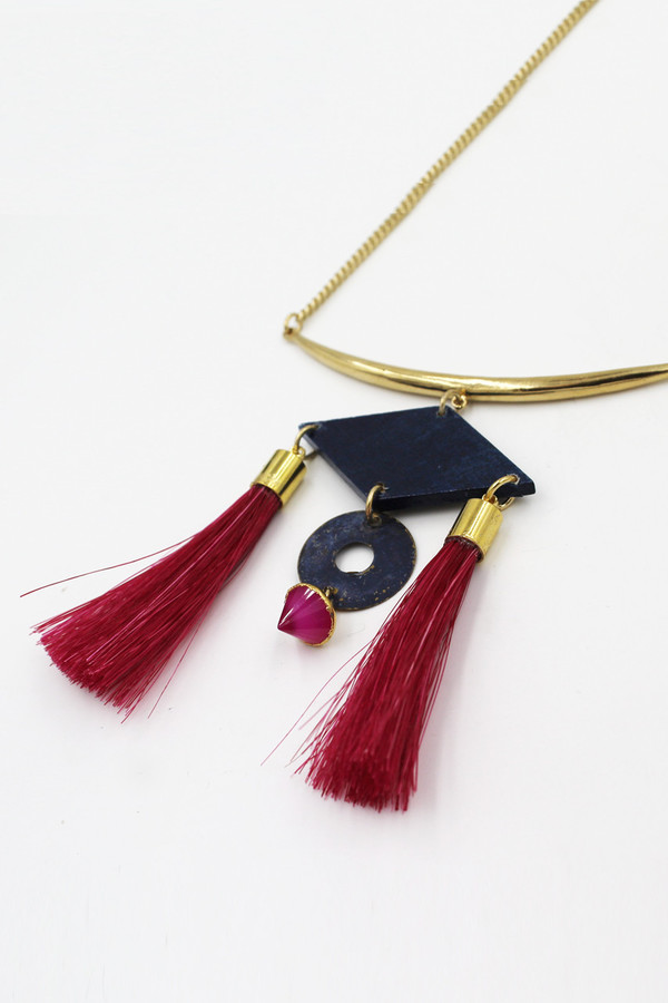 Sheila B Pink Horsehair Necklace Sheila B Pink Horsehair Necklace