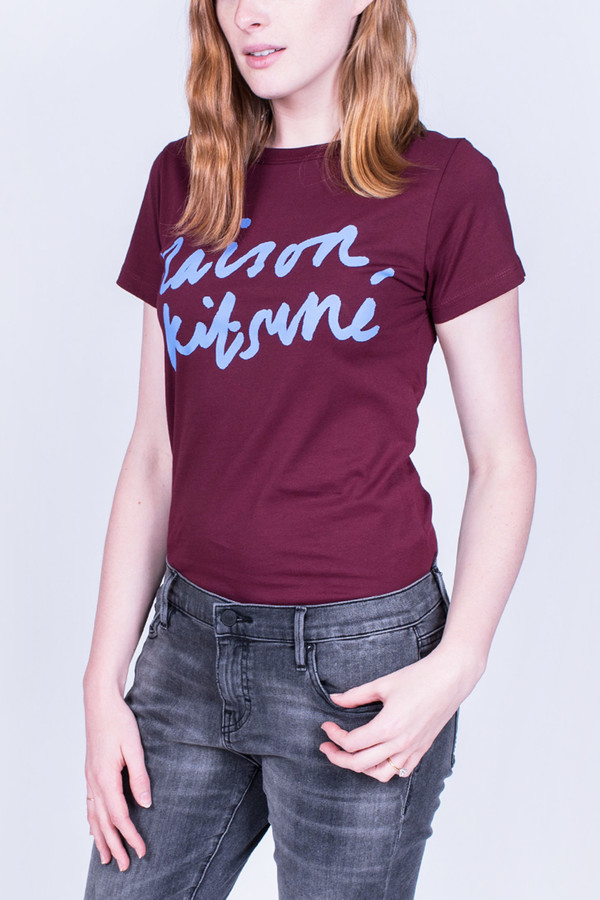 Maison Kitsune Handwriting Logo Tee Maison Kitsune Handwriting Logo Tee