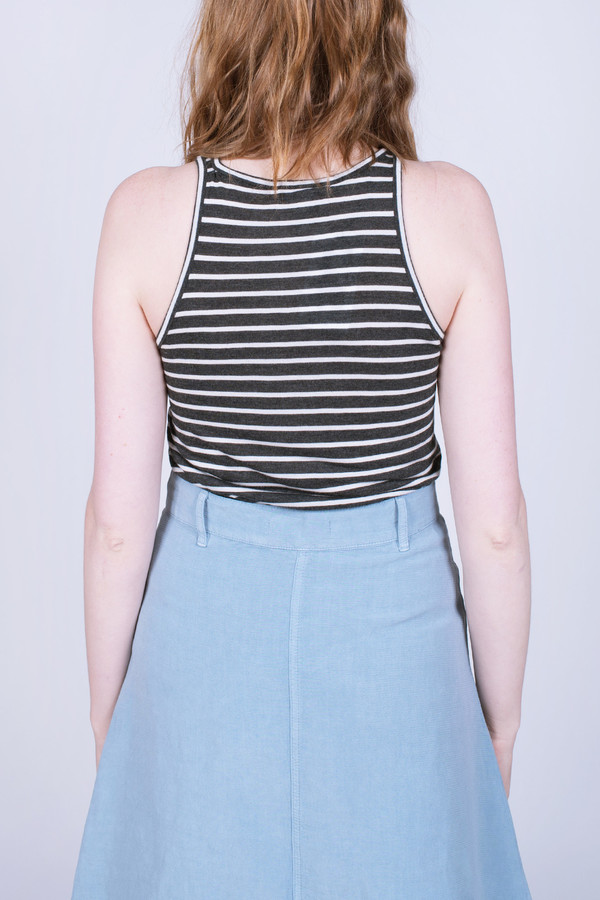 The Lady & the Sailor Jersey Tee Charcoal Stripe The Lady & the Sailor Jersey Tee Charcoal Stripe