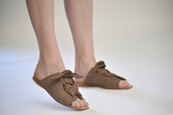 The Palatines Texo sandal - bark hex leather with shiny bark ties The Palatines Texo sandal - bark hex leather with shiny bark ties