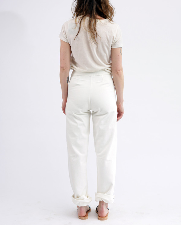 Tencel linen Daniel sailor pants, white denim Tencel linen Daniel sailor pants, white denim