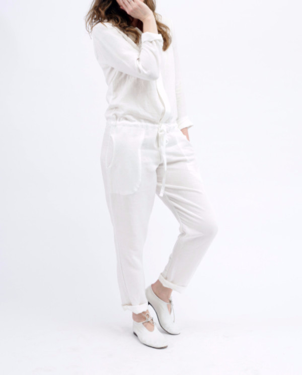 Nahanni Arntzen Marcus linen jumpsuit, white Nahanni Arntzen Marcus linen jumpsuit, white