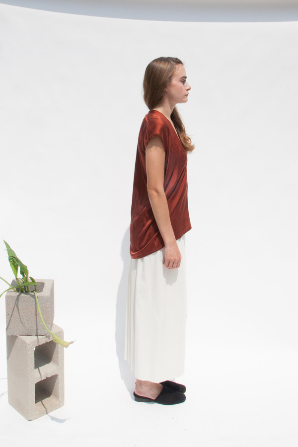 Miranda Bennett Everyday Top, Silk Charmeuse in Claret Miranda Bennett Everyday Top, Silk Charmeuse in Claret