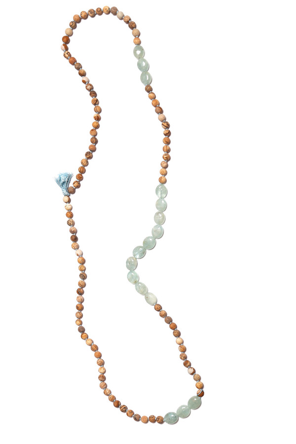 James and Jezebelle Jasper and Oval Aqua Marine Necklace James and Jezebelle Jasper and Oval Aqua Marine Necklace