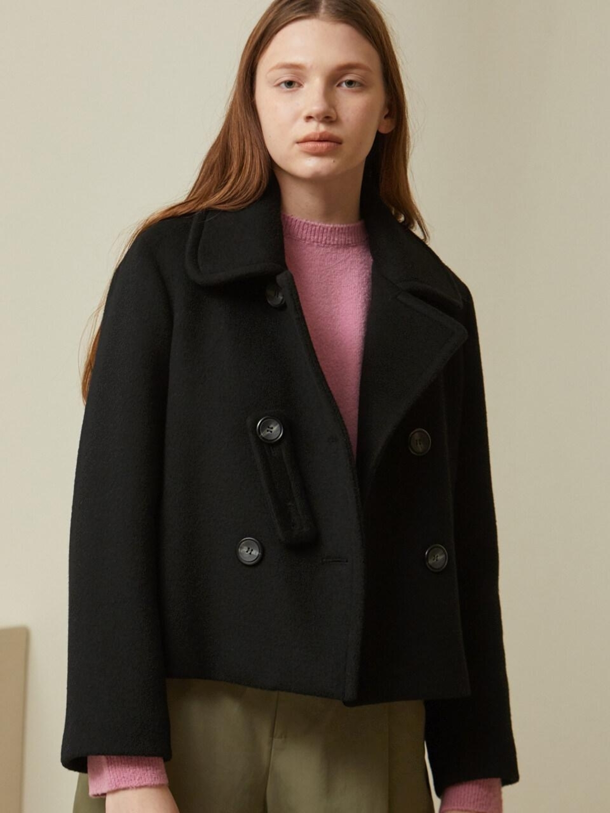 LOOKAST Short Wool Jacket - Black 