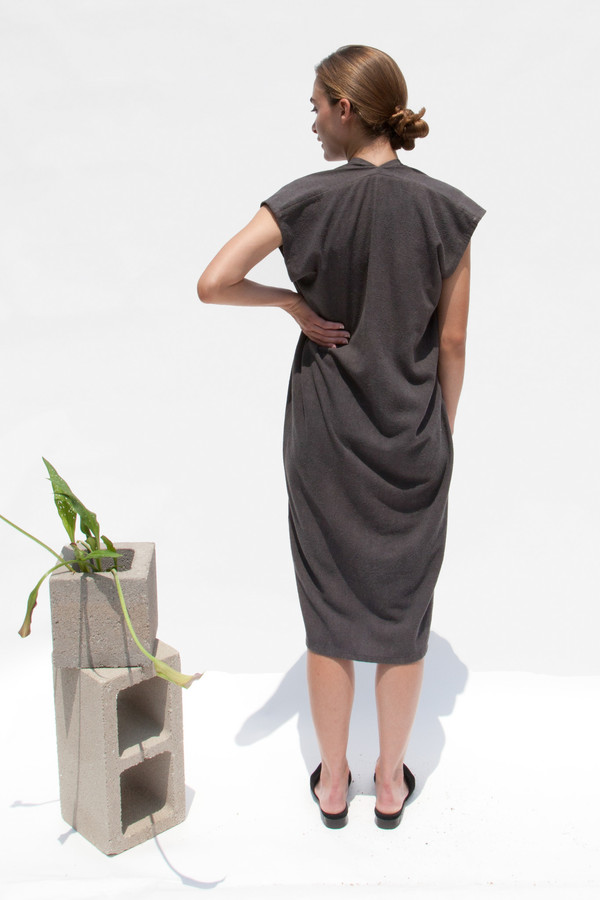 Miranda Bennett Everyday Dress, Silk Noil in Coal Miranda Bennett Everyday Dress, Silk Noil in Coal