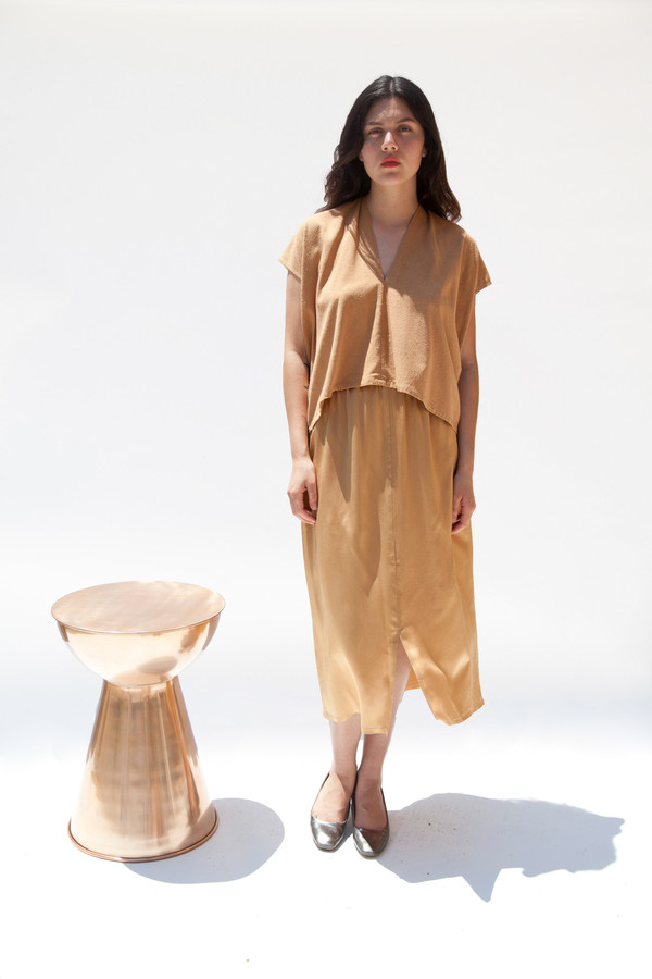 Miranda Bennett Everyday Top, Cropped, Silk Noil in Camel Miranda Bennett Everyday Top, Cropped, Silk Noil in Camel