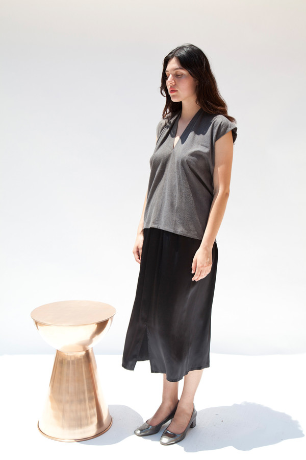 Miranda Bennett In-Stock: Everyday Top, Silk Noil in Coal Miranda Bennett In-Stock: Everyday Top, Silk Noil in Coal