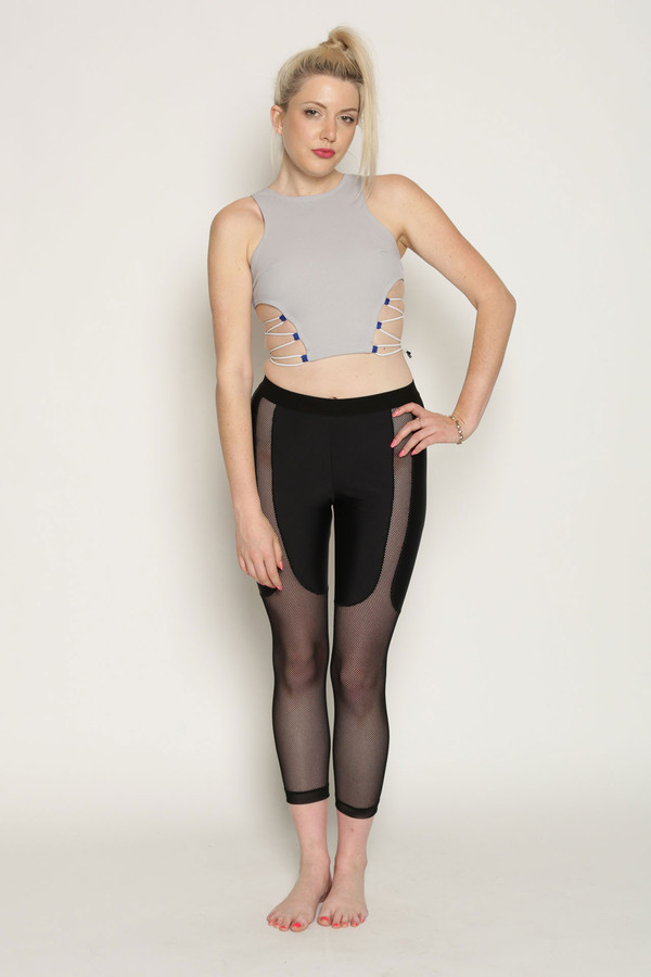 Chromat Power Mesh Running Pants in Black Chromat Power Mesh Running Pants in Black