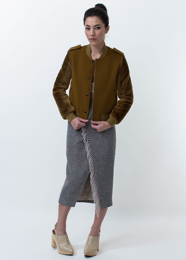 Kidd Fur Trimmed Bomber Jacket Kidd Fur Trimmed Bomber Jacket