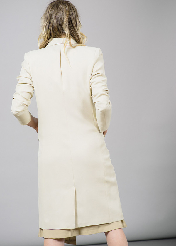 Whyred Olympia Long Coat with Zipper Slit Pockets Whyred Olympia Long Coat with Zipper Slit Pockets