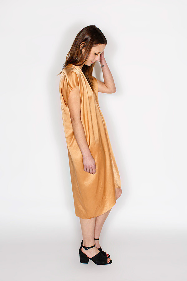 Miranda Bennett Everyday Dress, Silk Charmeuse in Sand Miranda Bennett Everyday Dress, Silk Charmeuse in Sand