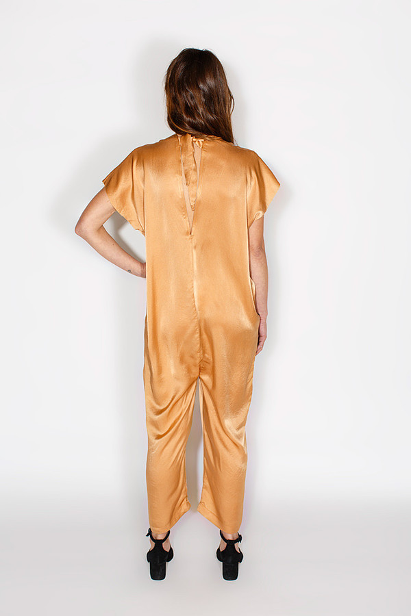 Miranda Bennett Everyday Jumpsuit, Silk Charmeuse in Sand Miranda Bennett Everyday Jumpsuit, Silk Charmeuse in Sand