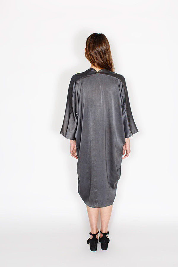 Miranda Bennett Muse Dress, Silk Charmeuse in Slate Miranda Bennett Muse Dress, Silk Charmeuse in Slate