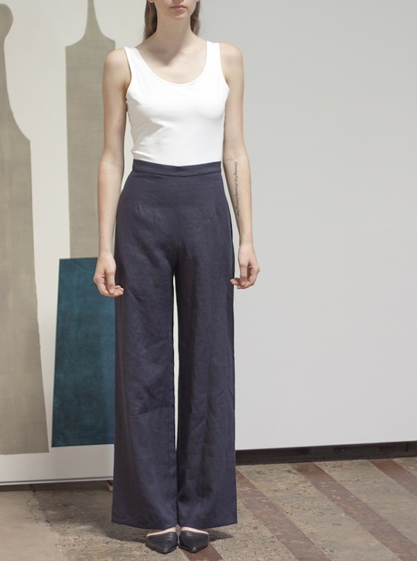 Sunja Link High Waist Black Linen Pants Sunja Link High Waist Black Linen Pants