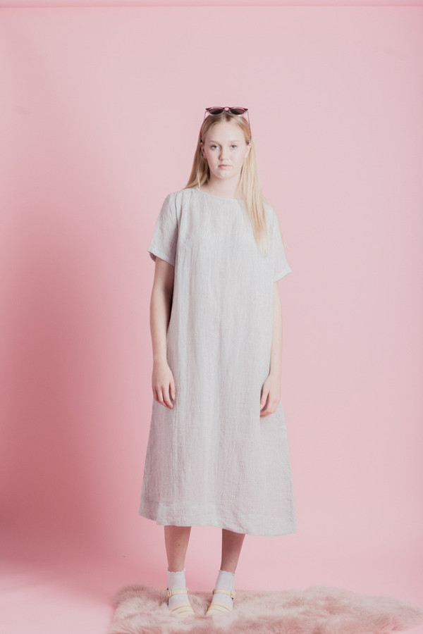 SUNJA LINK GATHERED BACK YOKE DRESS SUNJA LINK GATHERED BACK YOKE DRESS